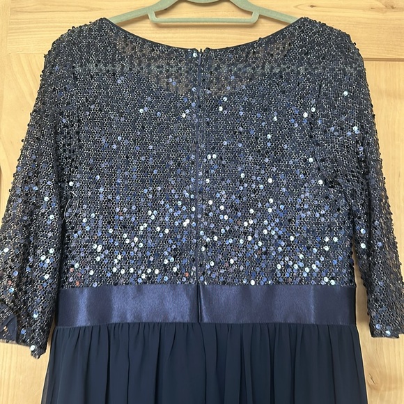 Navy Formal Gown Sequins Plus Size - Picture 4 of 4